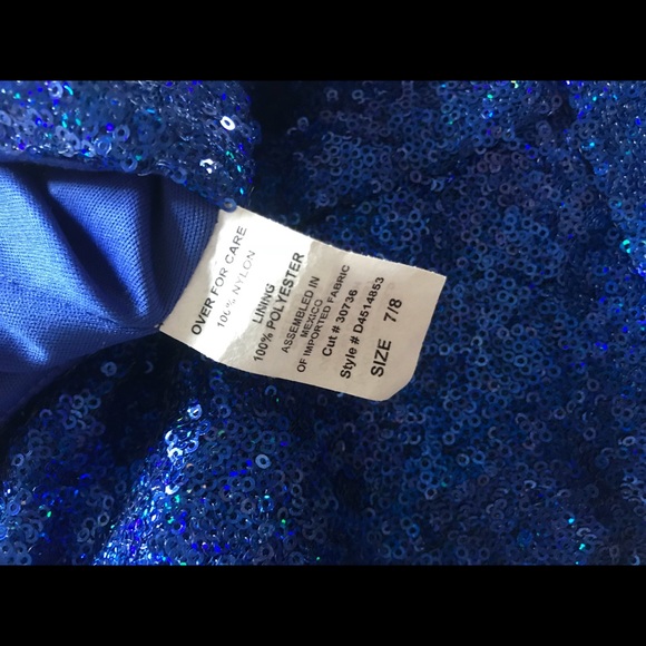 Windsor blue sequins keyhole dress size 7/8 - Picture 4 of 4